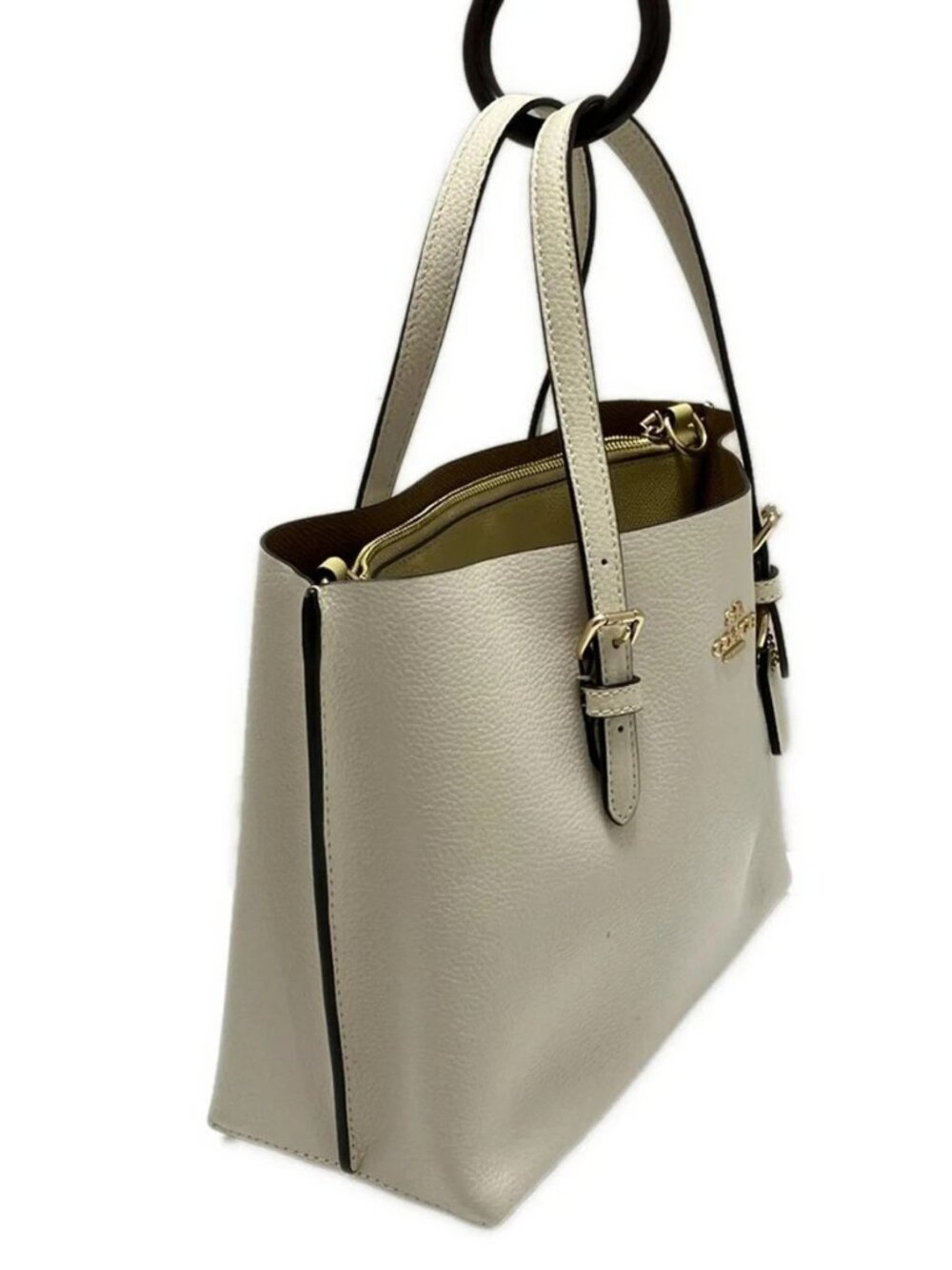 COACH Molly Tote 25 C4084 Cream Leather Tote Bag - Picture 2 of 13